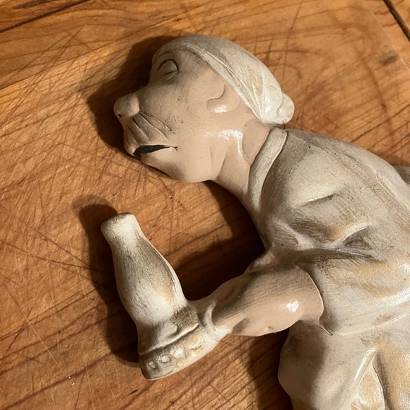 Vintage Chalkware Wall Outhouse Decor With Man - Picture 4 of 6